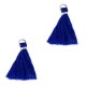 Ibiza style Tassel 1.5cm Silver - princess blue